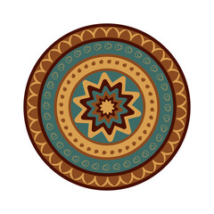 Pano painting on wall or carpet isolated illustration on white background. Boho style. Vector interior pattern. For games, fabric, covers, posters, wrapping paper, scrapbooking, notebooks, etc.