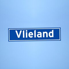 Vlieland place name sign in the Netherlands