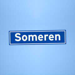 Someren place name sign in the Netherlands