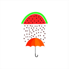 Creative rain from watermelon seed.