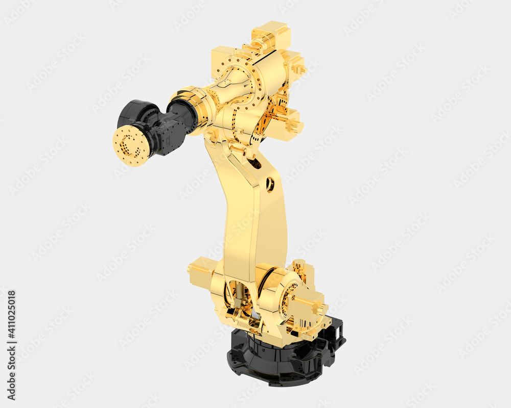 Poster factory robot isolated on white background. 3d rendering - illustration