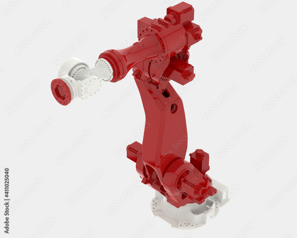 Poster factory robot isolated on white background. 3d rendering - illustration