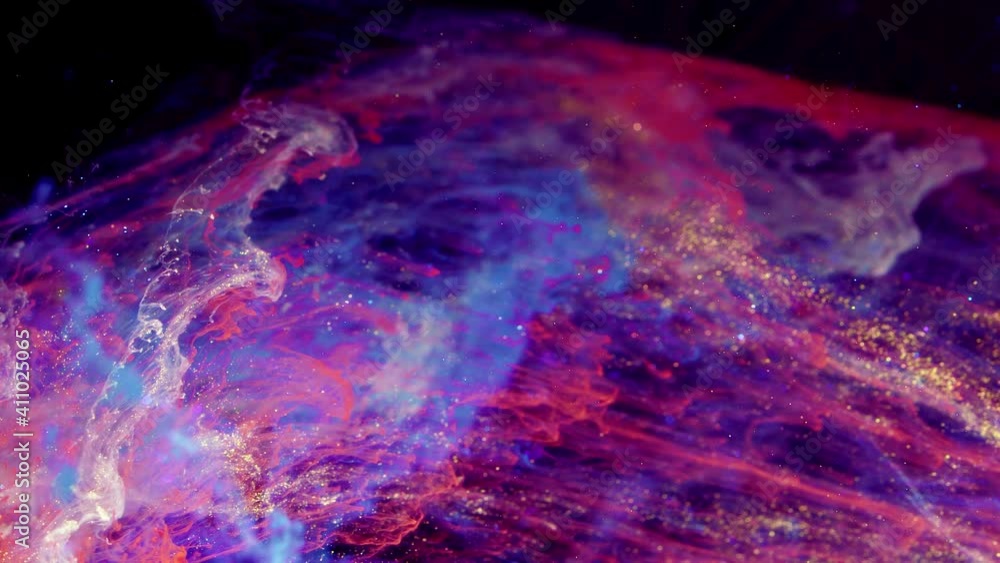 Sticker nebula and galaxies in deep space.