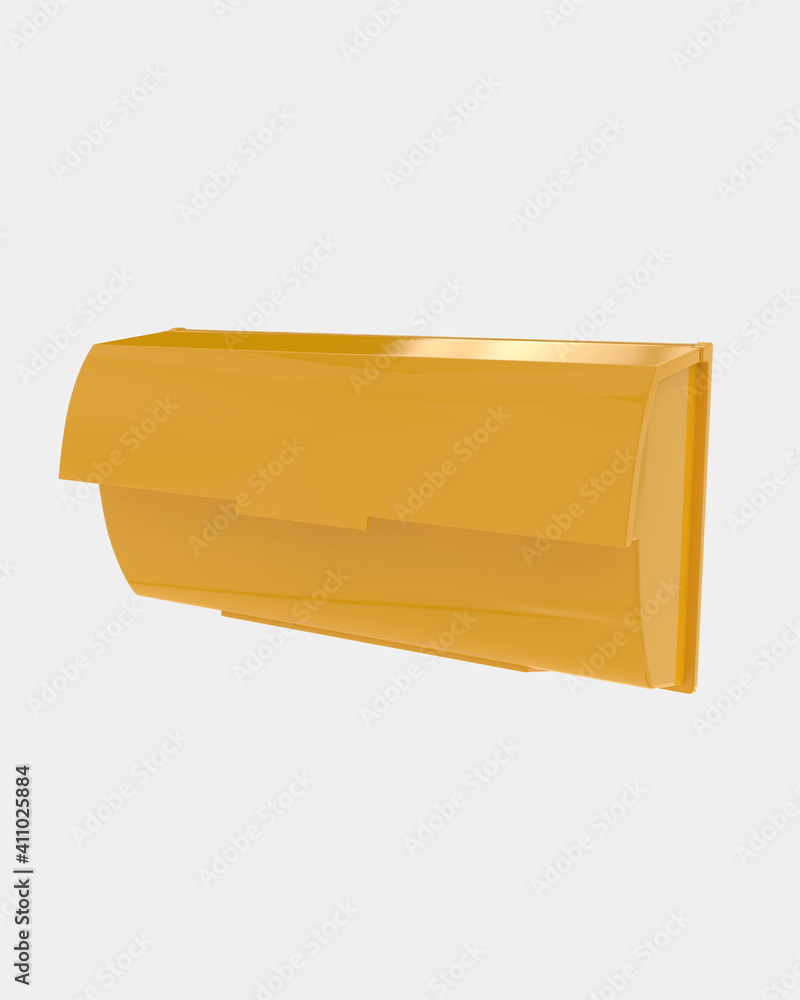Poster mail box isolated on grey background. 3d rendering - illustration
