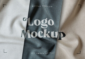 Realistic Fabric Print Logo Mockup