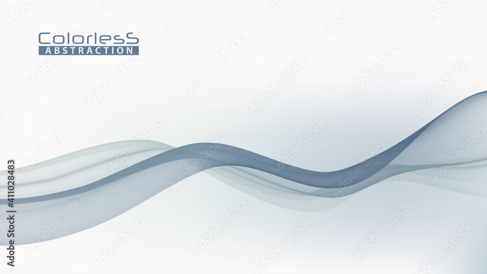 Poster Undulating colorless abstraction. Subtle graphics