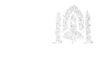 Naklejka premium 3d rendering of nails in shape of symbol of space ship with shadows isolated on white background