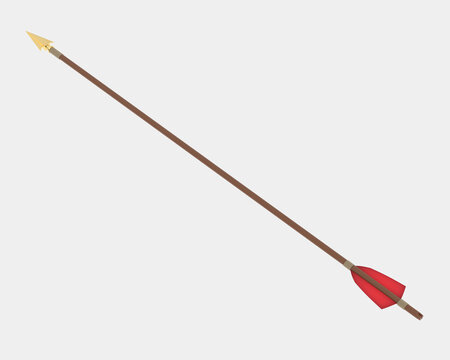 Bow arrow isolated on background. 3d rendering - illustration