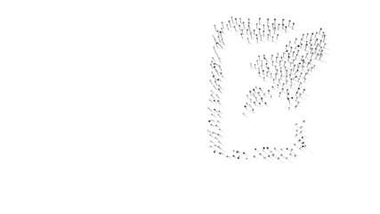 3d rendering of nails in shape of symbol of rocket with shadows isolated on white background