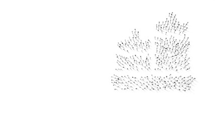 3d rendering of nails in shape of symbol of relax candle with shadows isolated on white background