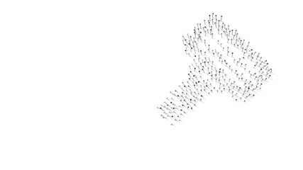 3d rendering of nails in shape of symbol of razor with shadows isolated on white background