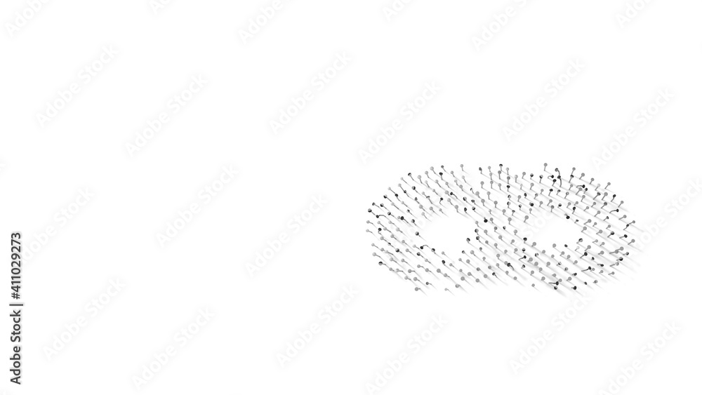 Aufkleber 3d rendering of nails in shape of symbol of mask cosmetics with shadows isolated on white background