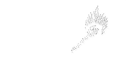 3d rendering of nails in shape of symbol of matches with shadows isolated on white background