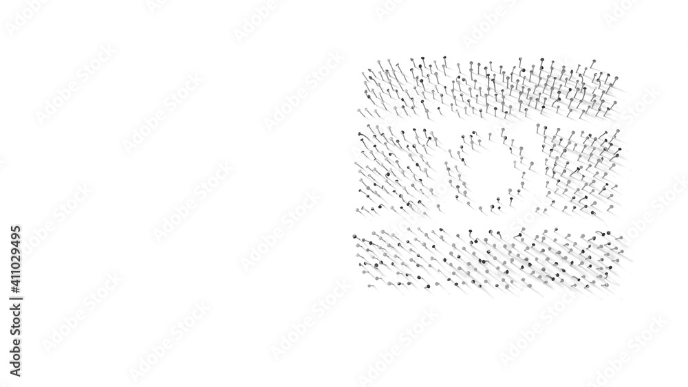 Poster 3d rendering of nails in shape of symbol of india with shadows isolated on white background