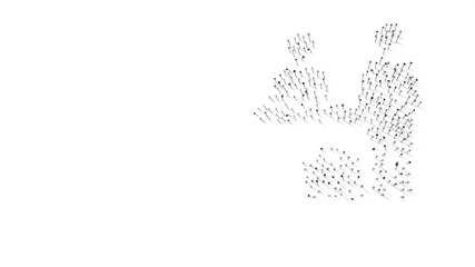 3d rendering of nails in shape of symbol of check in desk with shadows isolated on white background