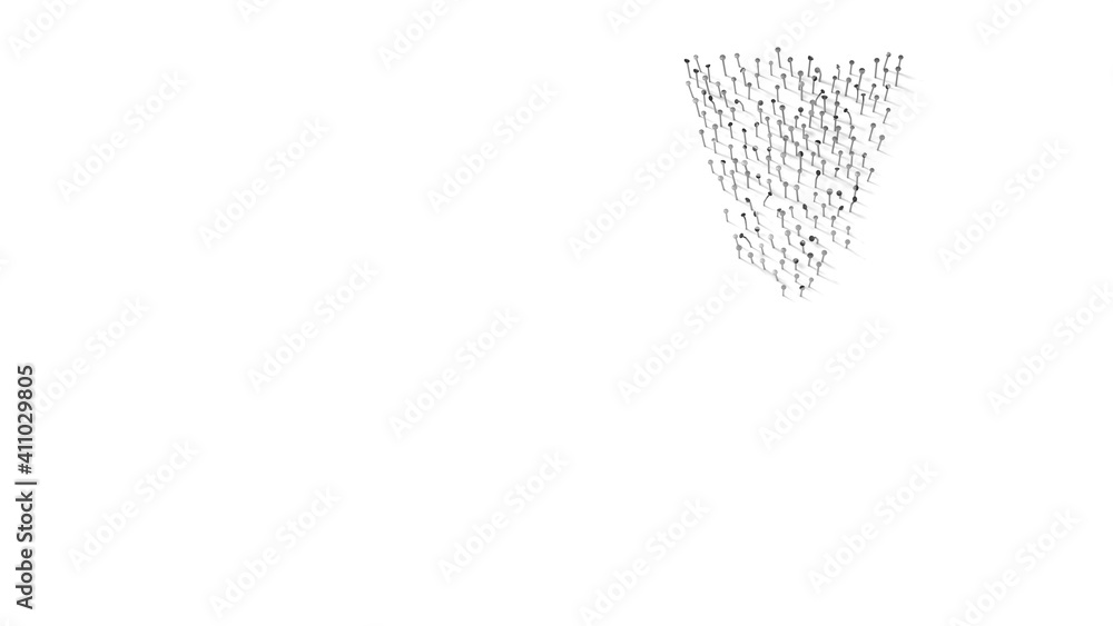 Aufkleber 3d rendering of nails in shape of symbol of glass with shadows isolated on white background
