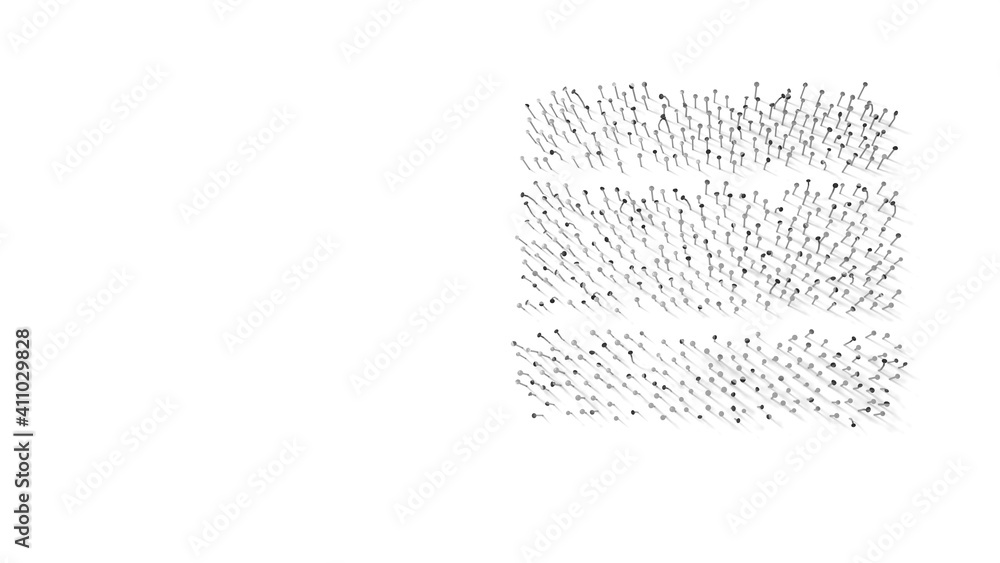 Aufkleber 3d rendering of nails in shape of symbol of germany with shadows isolated on white background