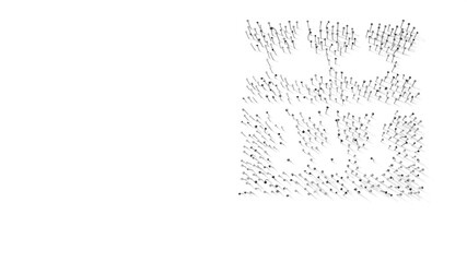 3d rendering of nails in shape of symbol of farming with shadows isolated on white background