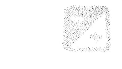 3d rendering of nails in shape of symbol of exposure camera with shadows isolated on white background