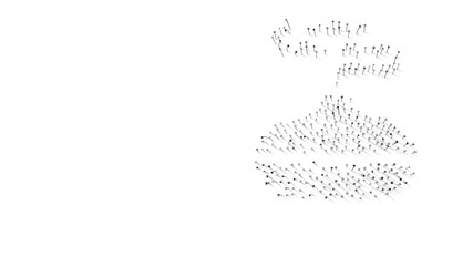 3d rendering of nails in shape of symbol of diffuser with shadows isolated on white background