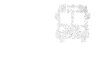3d rendering of nails in shape of symbol of bus front view with shadows isolated on white background