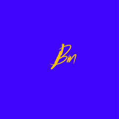 Bm initial handwriting logo for identity