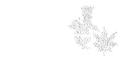 3d rendering of nails in shape of symbol of bong with shadows isolated on white background