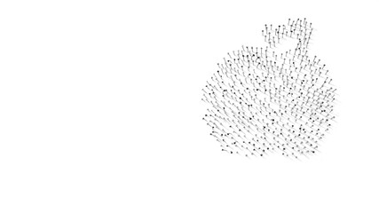 3d rendering of nails in shape of symbol of apple with shadows isolated on white background
