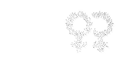 3d rendering of nails in shape of symbol of Venus double with shadows isolated on white background