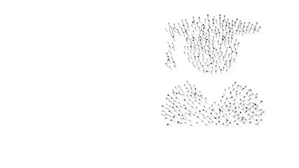 3d rendering of nails in shape of symbol of user graduate with shadows isolated on white background