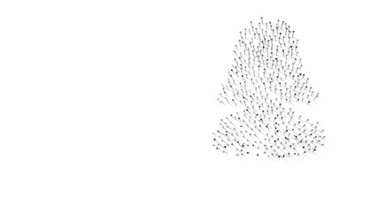 3d rendering of nails in shape of symbol of user with shadows isolated on white background