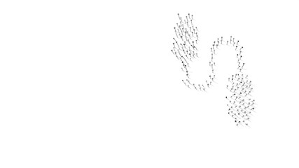 3d rendering of nails in shape of symbol of usb cable with shadows isolated on white background