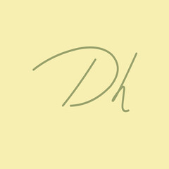Dh initial handwriting logo for identity