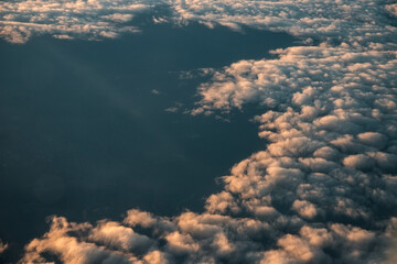 Clouds view from above. View from the plane.