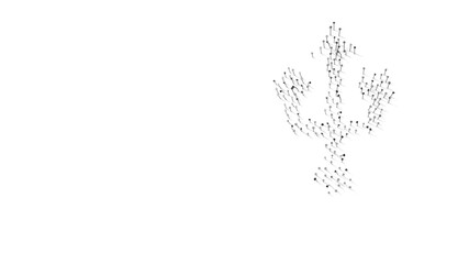 3d rendering of nails in shape of symbol of technology with shadows isolated on white background