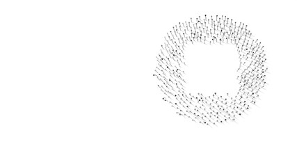 3d rendering of nails in shape of symbol of stop with shadows isolated on white background