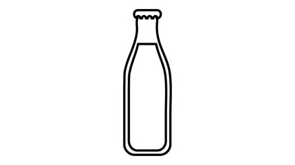 milk in a glass bottle on a white background, illustration. milk for drinks and cooking. Eco-friendly packaging without plastic. care for the environment