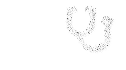 3d rendering of nails in shape of symbol of stethoscope with shadows isolated on white background