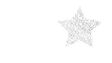 3d rendering of nails in shape of symbol of star with shadows isolated on white background