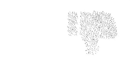 3d rendering of nails in shape of symbol of social dislike with shadows isolated on white background