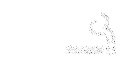 3d rendering of nails in shape of symbol of smoking with shadows isolated on white background