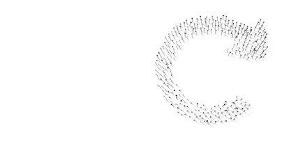 3d rendering of nails in shape of symbol of redo with shadows isolated on white background