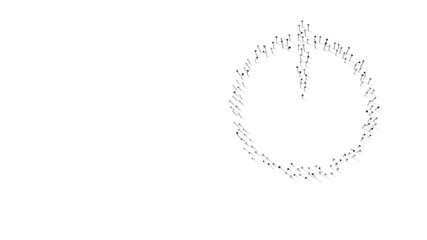 3d rendering of nails in shape of symbol of power with shadows isolated on white background