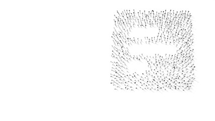 3d rendering of nails in shape of symbol of poll with shadows isolated on white background