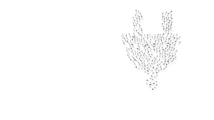 3d rendering of nails in shape of symbol of plug with shadows isolated on white background