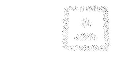 3d rendering of nails in shape of symbol of photo with shadows isolated on white background