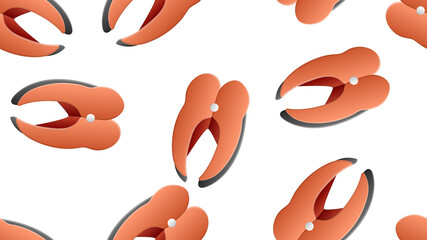 steak of salmon seamless pattern isolated on white