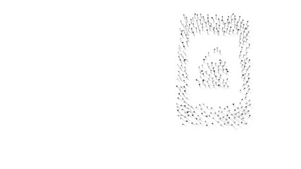 3d rendering of nails in shape of symbol of phone with shadows isolated on white background