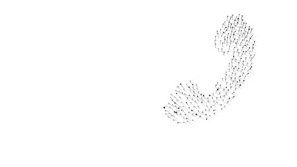 3d rendering of nails in shape of symbol of phone with shadows isolated on white background