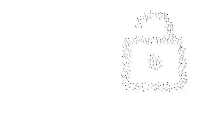 3d rendering of nails in shape of symbol of open with shadows isolated on white background